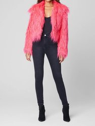 High Key Fur Jacket In Pink - Pink