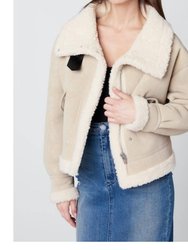 Inside Story Sherpa Jacket In Stone - Stone