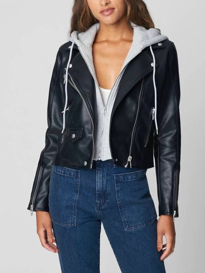 BLANKNYC Whirlwind Hooded Leather Jacket In Black product