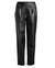 Women's Faux Leather Pleated Trouser With Back Pockets In Black