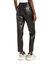 Women's Faux Leather Pleated Trouser With Back Pockets In Black