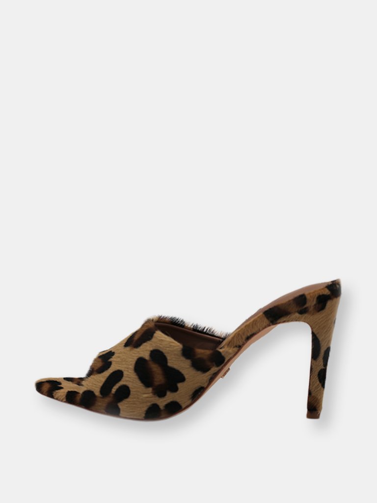 Horsy Leopard  Brown Mules