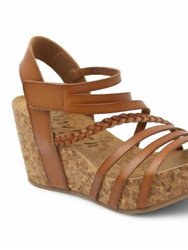 Heidi Strappy Wedge Sandals - Brown
