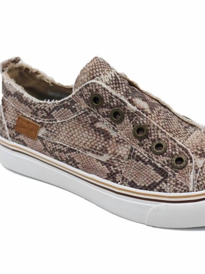 Blowfish Women's Play Sneaker In Natural Snake Print Canvas product