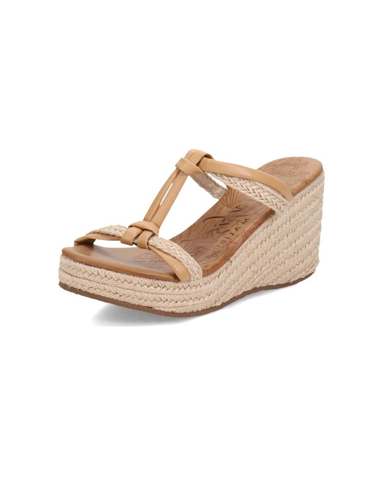 Women's Purru Rope Wedge Sandal In Beige - Beige