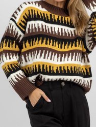 Apres Ski Patterned Sweater - Brown