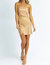 Cowl Neck Satin Mini Dress - Gold