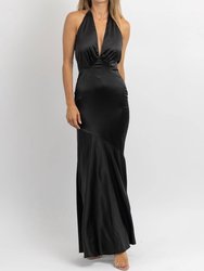 Finer Things Plunging Maxi Dress - Black