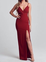 Lace Maxi Dress - Dark Red