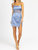 Lace Trim Satin Mini Dress - Dusty Blue