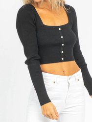 Pearl Button Knit Top