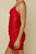 Ruched Mini Dress - Red