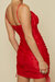 Ruched Mini Dress - Red