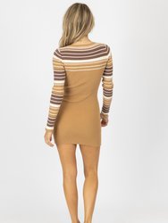 Striped Sleeve Sweater Mini Dress