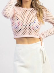 The Jenna Crochet Crop Top - Pink