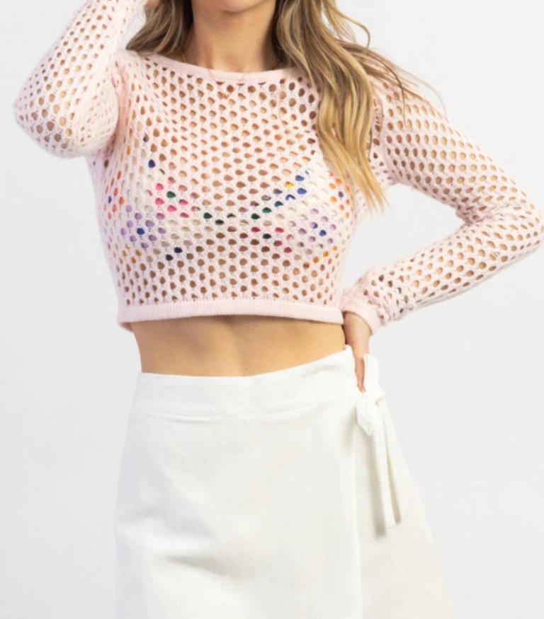 The Jenna Crochet Crop Top - Pink