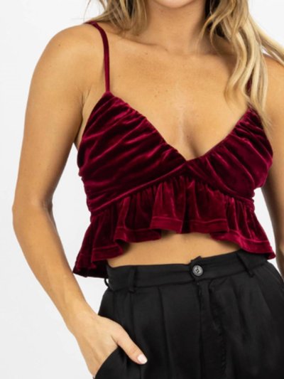Blue Blush Wine Ruffled Cropped Top product