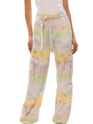 Ava Cargo Pants - Pastel Tie Dye - Sherbert