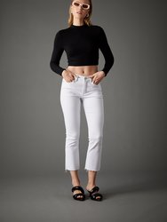 Ava Mid Rise Crop Boot Jean - White