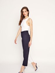 Happy Hour Pant In Blue & White Pinstripe