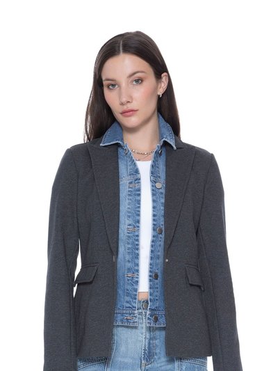 Blue Revival Helen Blazer In Heather Slate With Removeable Denim product