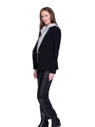 Hooded Helen Blazer In Black And Heather Cement