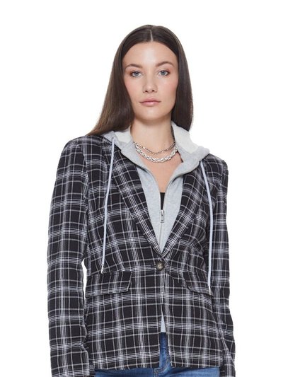 Blue Revival Hooded Helen Blazer In Black Plaid & Heather Cement product