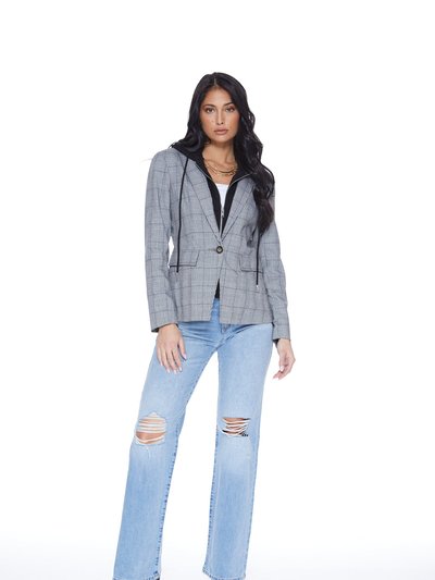 Blue Revival Hooded Helen Blazer In Grey Plaid & Black product