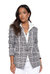 Hooded Helen Blazer In Houndstooth And White - Houndstooth/White