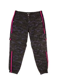 Illegal Cargo In Blue Camo With Pink Stripe - Blue Camo With Pink Stripe