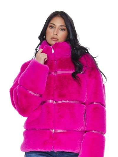Blue Revival Mob Wife UnReal Leather Fur Jacket In Hot Pink product