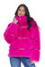 Mob Wife UnReal Leather Fur Jacket In Hot Pink - Hot Pink
