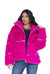 Mob Wife UnReal Leather Fur Jacket In Hot Pink