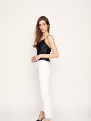 Quinn Mid Rise Straight Jean In White