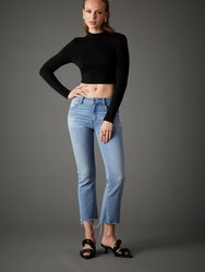 Recycled Ava Mid Rise Crop Boot Jeans - Athens
