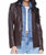 Unreal Leather Helen Blazer In Chocolate & Monaco - Chocolate & Monaco