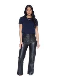 Unreal Leather Straight Leg Pant In Black