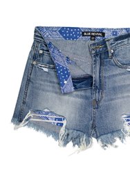Wild & Free Short With Blue Bandana Pockets