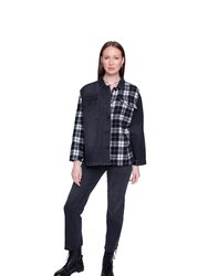 Your Ex Boyfriends Plaid Shacket In Black Stone & Black - Black Stone/Black