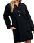 Anytime Ribbed Shirt Dress In Black - Black