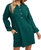 Anytime Ribbed Shirt Dress In Hunter Green - Hunter Green