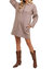 Anytime Ribbed Shirt Dress In Latte