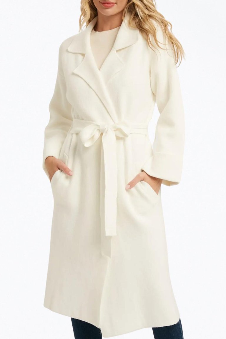 Belted Knit Cardigan - Cream