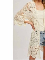 Crochet Lace Kimono - Natural