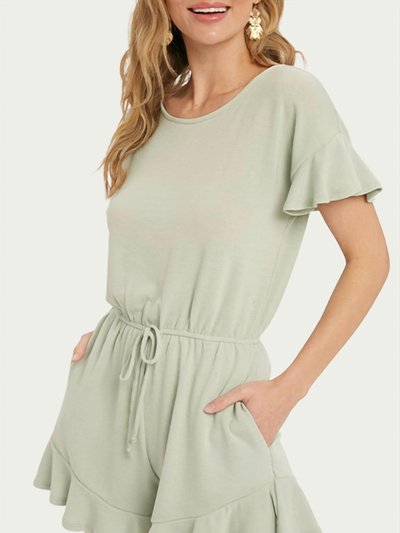 BluIvy Drawstring-Waist Ruffled Terry Romper product