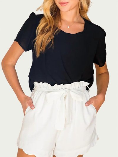 BluIvy High-Waisted Scallop Trim Shorts product