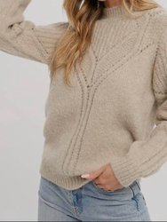 Open Stitch Detail Sweater - Oatmeal