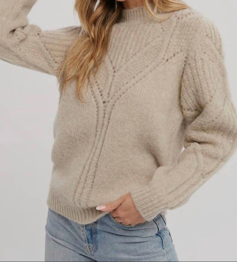 Open Stitch Detail Sweater - Oatmeal