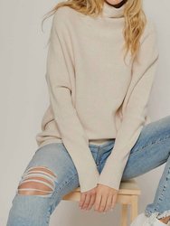 Slouchy Funnel Neck Sweater - Cream