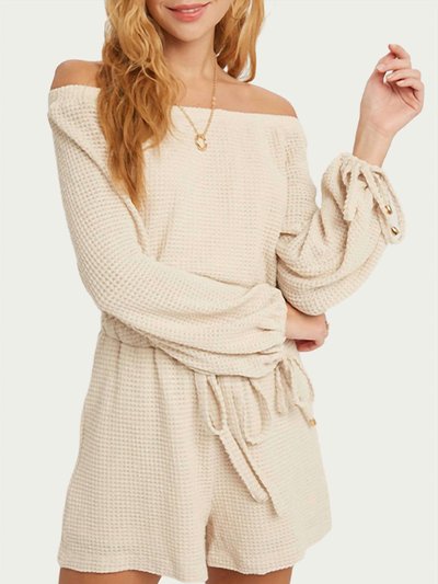 BluIvy Waffle-Knit Off-The Shoulder Romper product